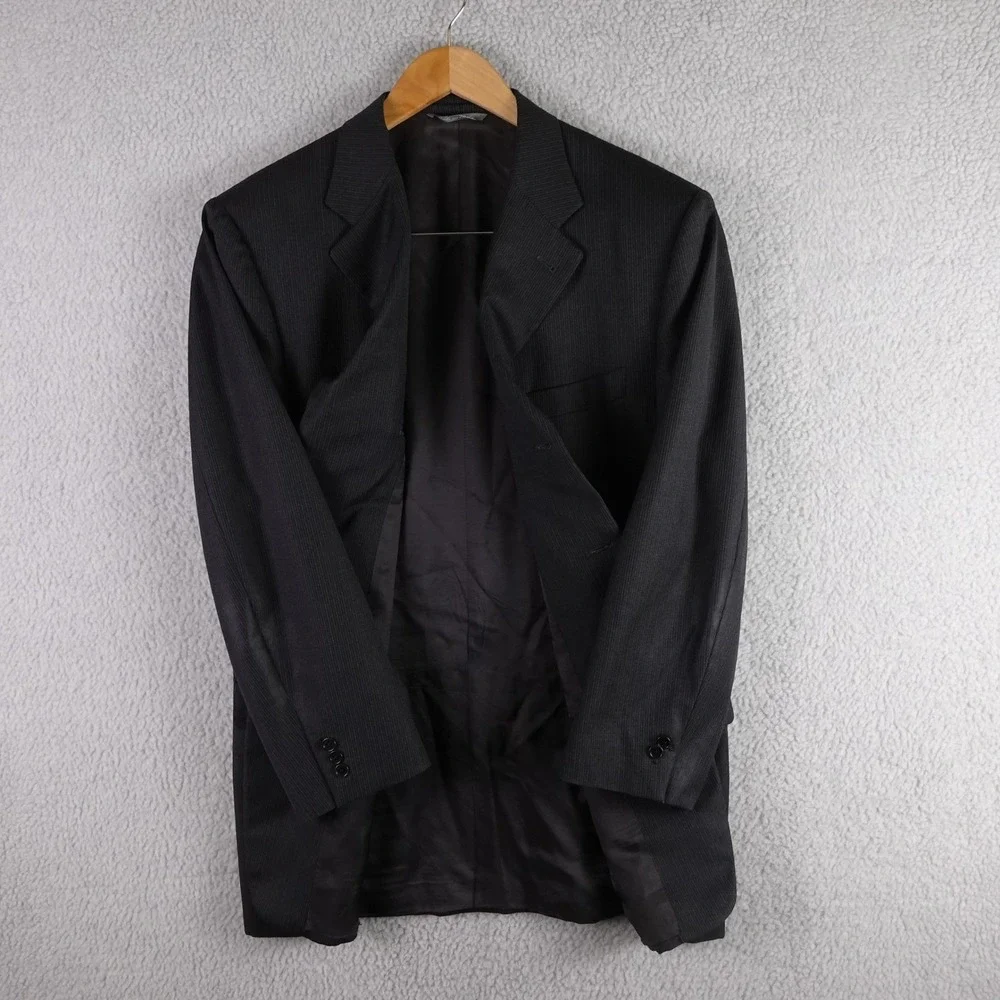Canali Mens Pinstripe Wool‎ Suit Jacket Blazer 52EU 42US Made in Italy Office